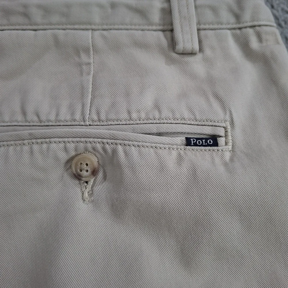 Polo Ralph Lauren Mens 36x29 Khaki Chino Pants Classic Fit Flat Front Beige